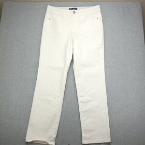 Democracy "Ab"solution Women's White Straight Leg Jeans Size 12 Comfort Stretch